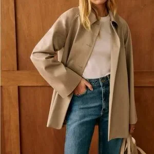 SEZANE CARTERジャケット Carter Jacket - Light Beige - Organic Cotton - Sézane